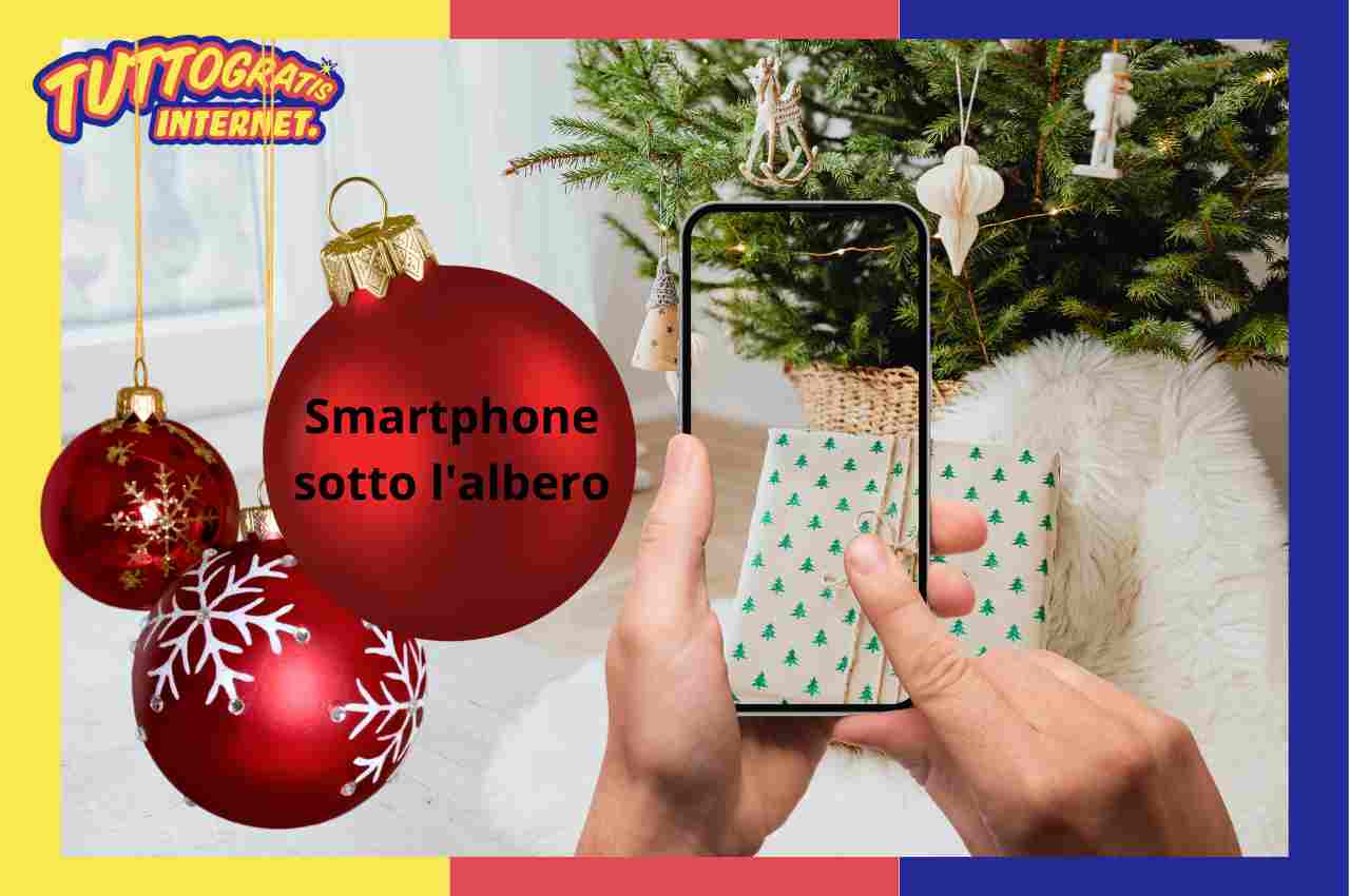 Smartphone sotto l'albero