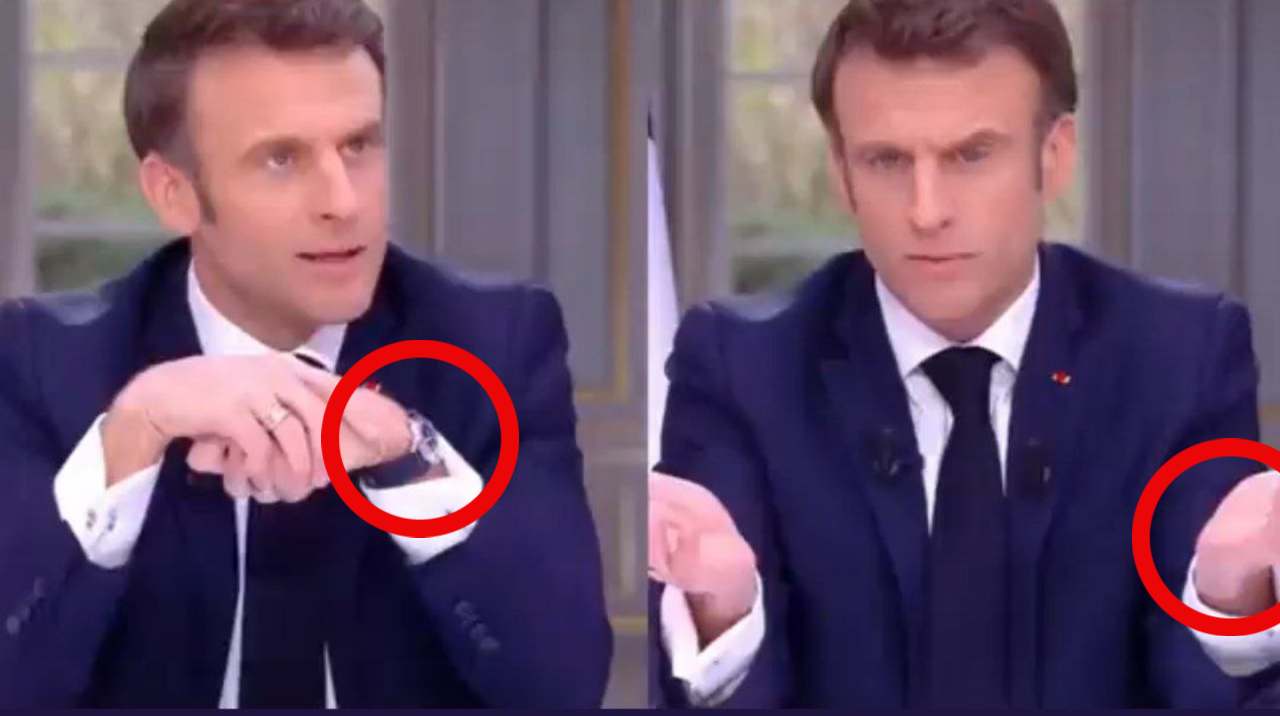 Orologio Macron, prima e dopo 