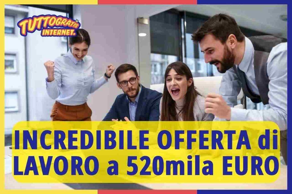 Esultare per l'offerta di lavoro da 520mial euro