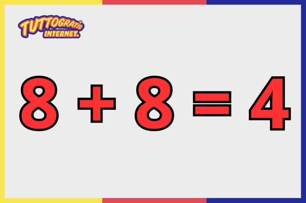 rompicapo matematico: 8+8=4
