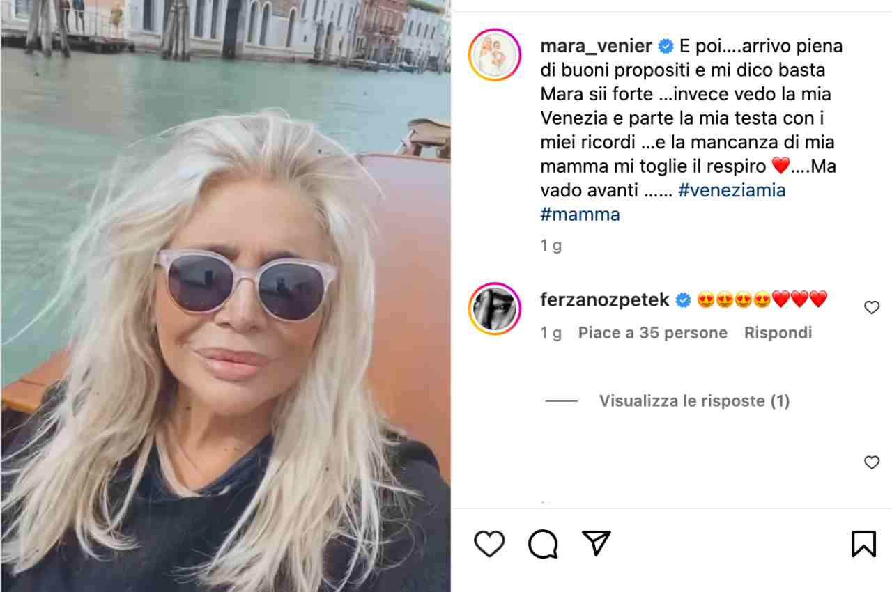mara venier a Venezia, post Instagram