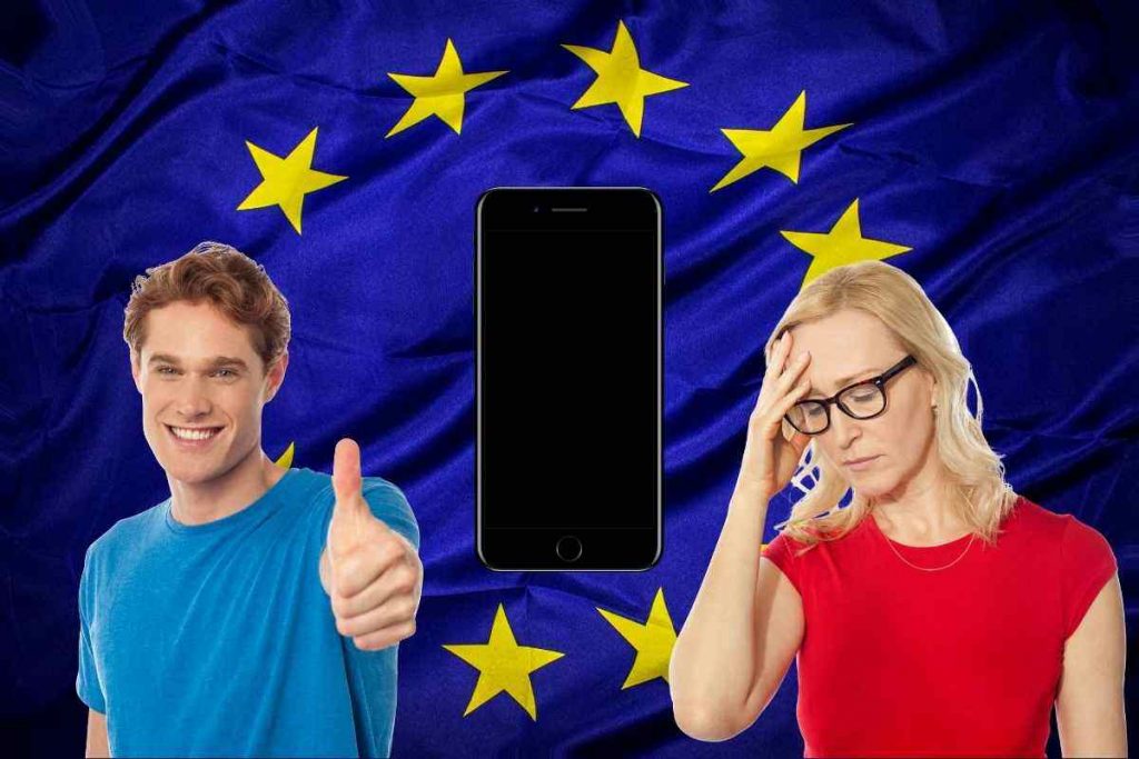 Smartphone passo indietro dall'UE, utenti divisi