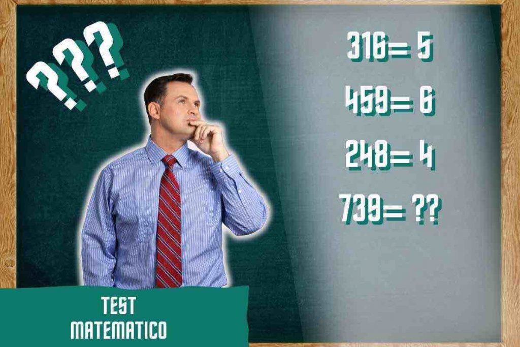 Test matematico da risolvere, calcoli e logica